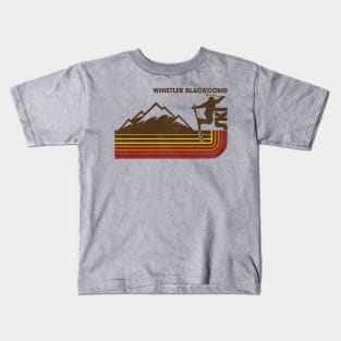 Retro 70s Stripe Ski Whistler Blackcomb Kids T-Shirt